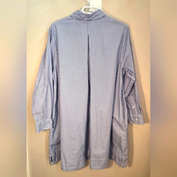⭐️Old Navy Blue And White Striped Shirt Dress With Pockets XL - Picture 2 of 4